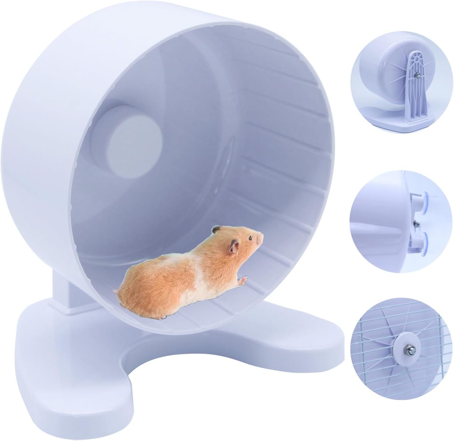 Hamster Wheel, 6.5″ Super-Silent Exercise Wheels, Dual-Bearings Quiet Spinner Running Wheels, 3 Installation Methods, Fits Any Hamster Cage, Hamsters Toy for Dwarf Hamsters, Gerbils, and Small Pets.