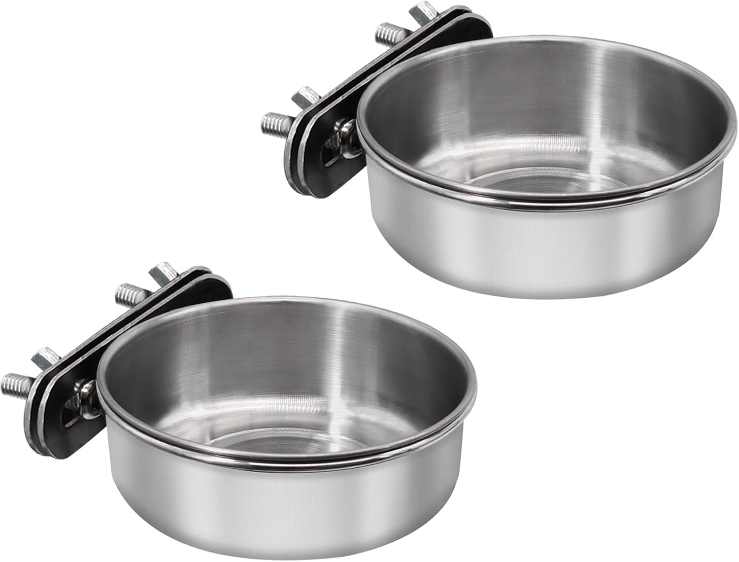 Bird Feeding Dish Cups, Stainless Steel, 2 Pack, Small