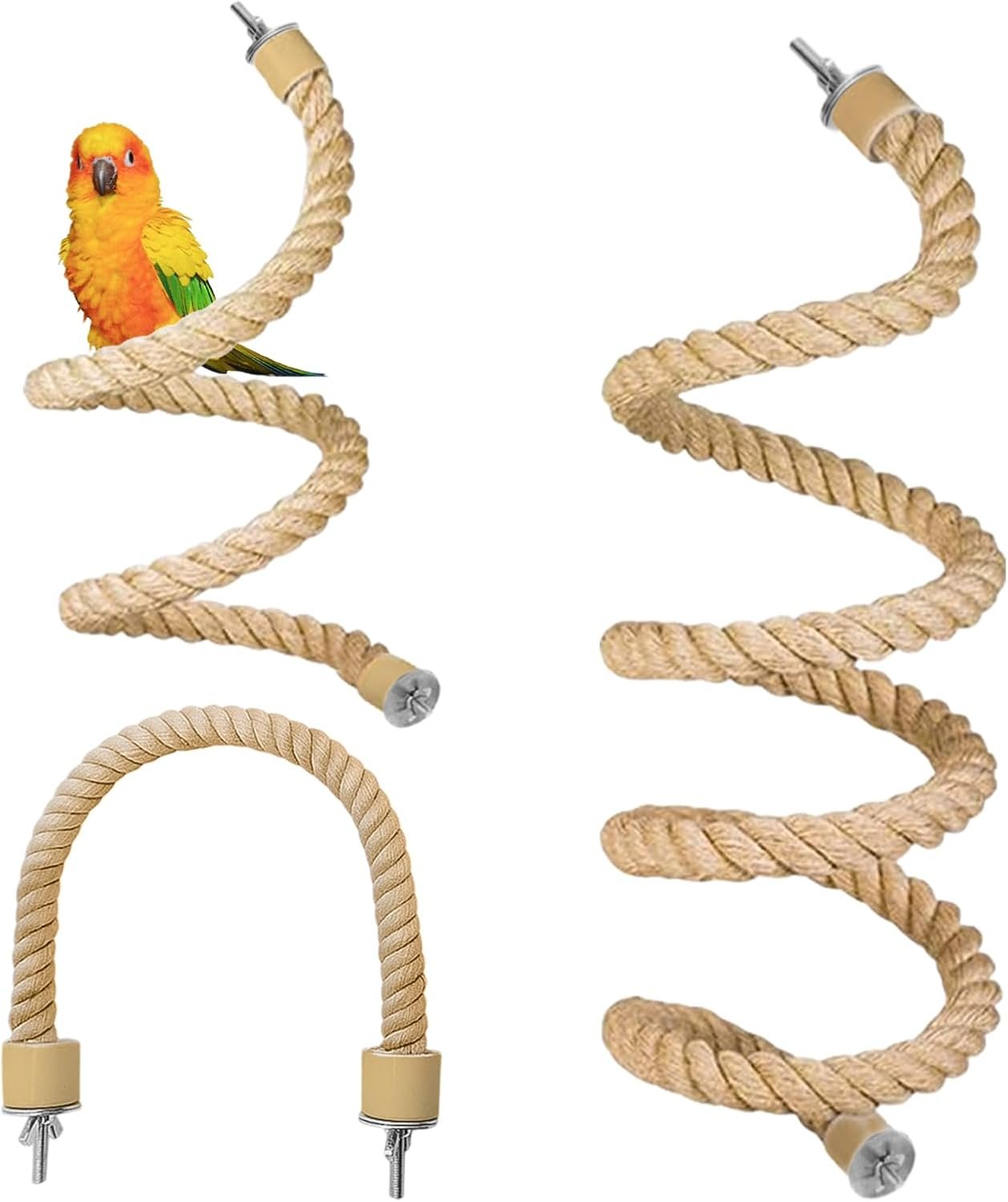 3pcs Bird Rope Perch for Parrots,Bird Cage Climbing Rope Toys Accessories