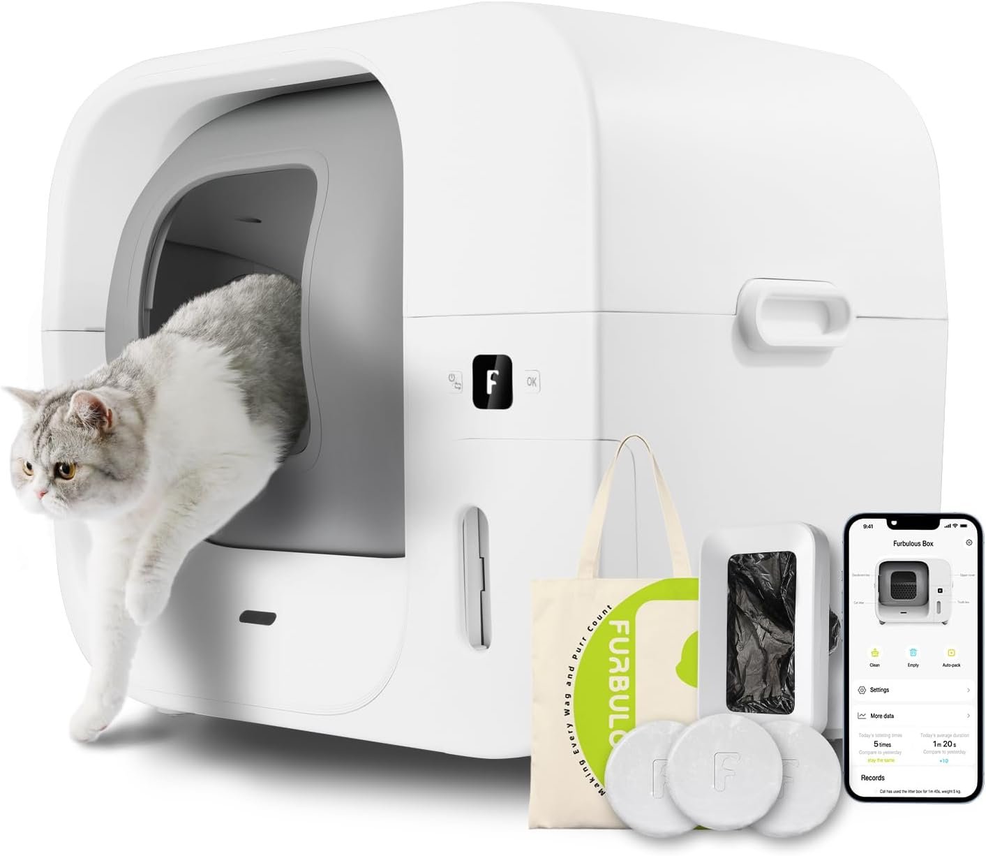 Furbulous True Odor-Control Self Cleaning Cat Litter Box Automatic Refill