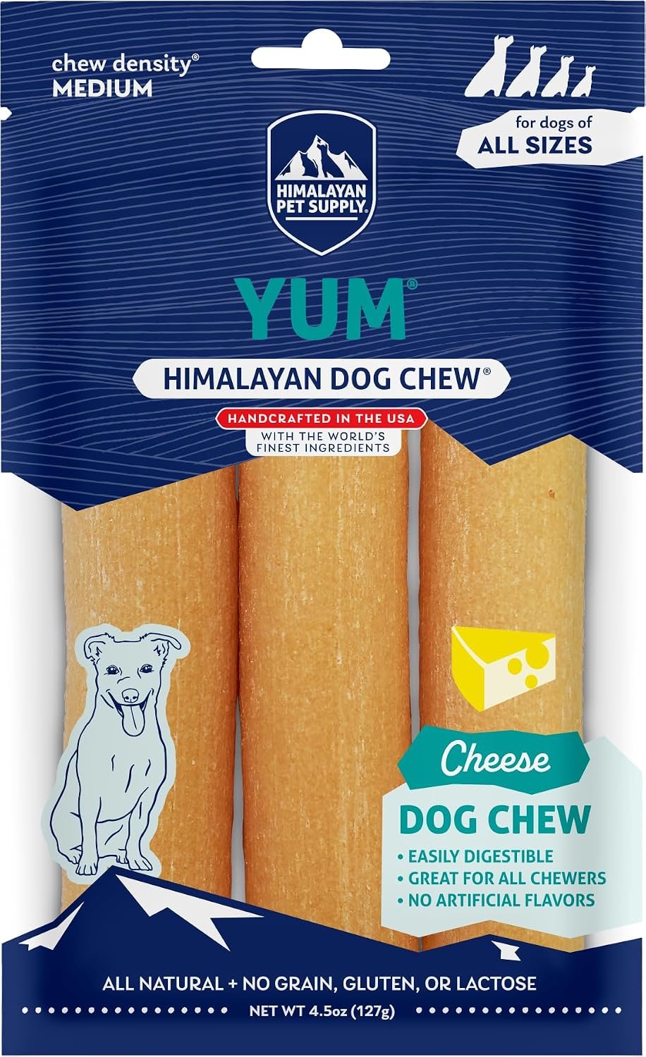 Himalayan Dog Chew YUM Medium Density Yak Cheese Dog Chews, 3 Cheese Treats
