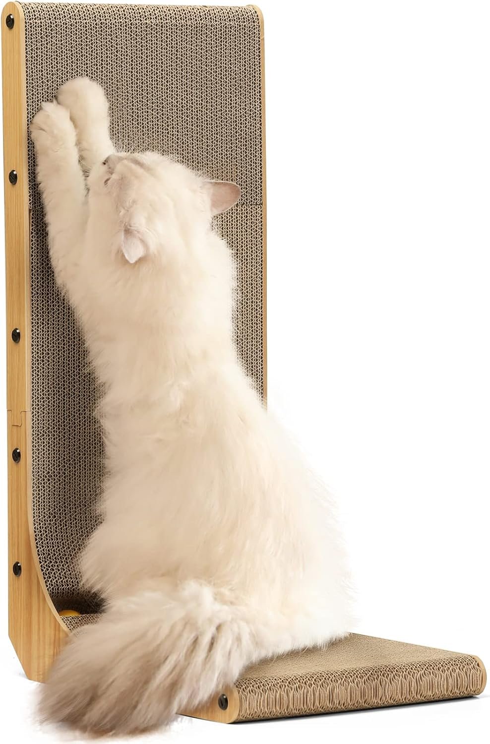 FUKUMARU Cat Scratcher, 26.8 Inch L Shaped Cat Scratch Pad for Indoor Cats