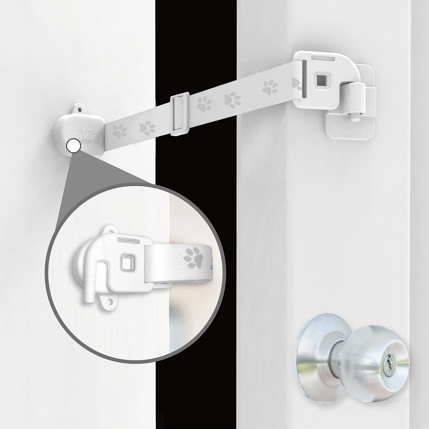 Neobay Adjustable Door Strap and Latch, Keeps Dogs Out of Litter Box