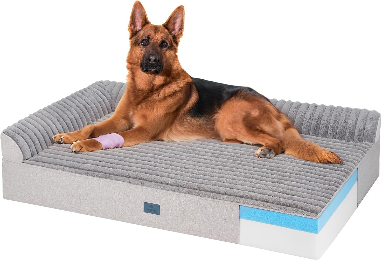 Veehoo Orthopedic Dog Bed for Senior Dog, 7″ XXL Memory Foam Bed with Sides