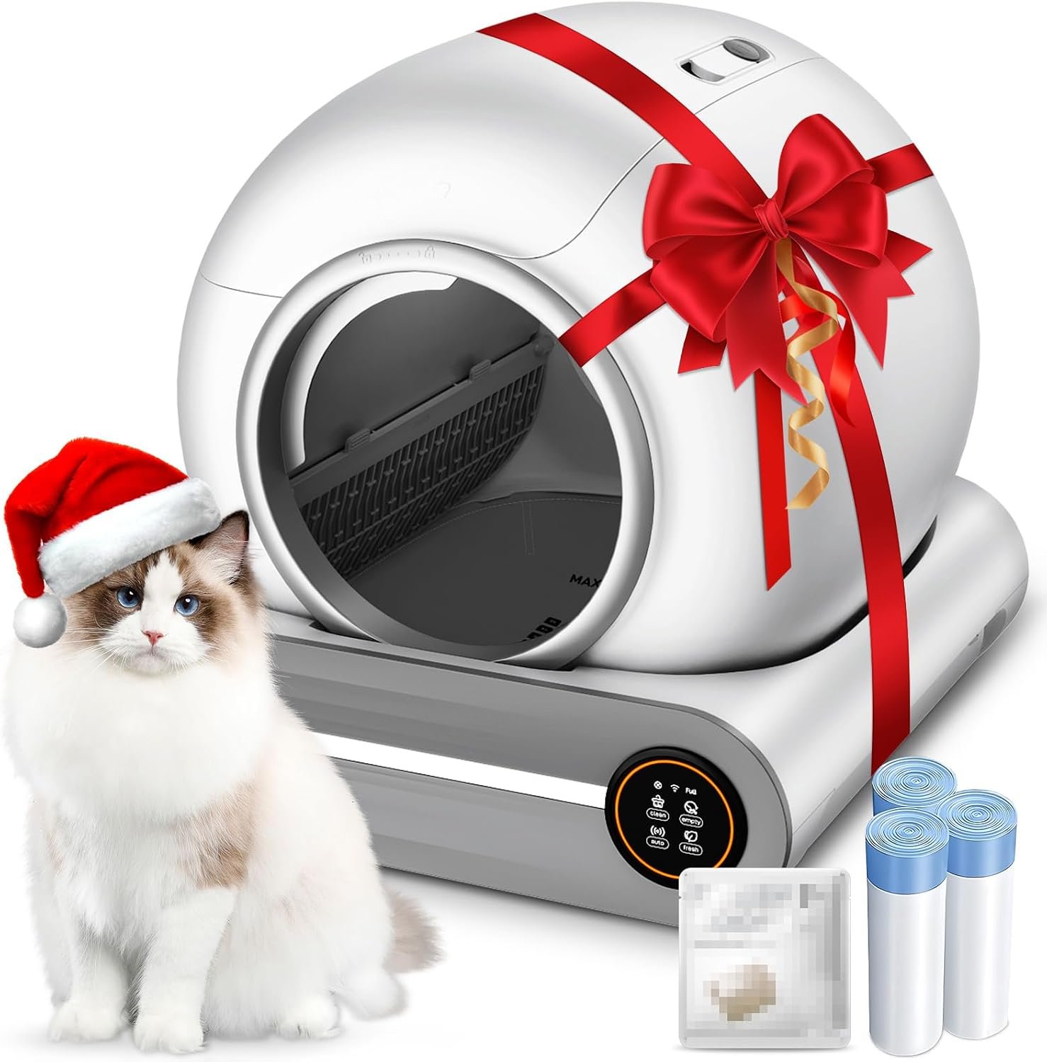 DuckSky Self Cleaning Litter Box, Enclosed Deodorizing Cat Box, App Control