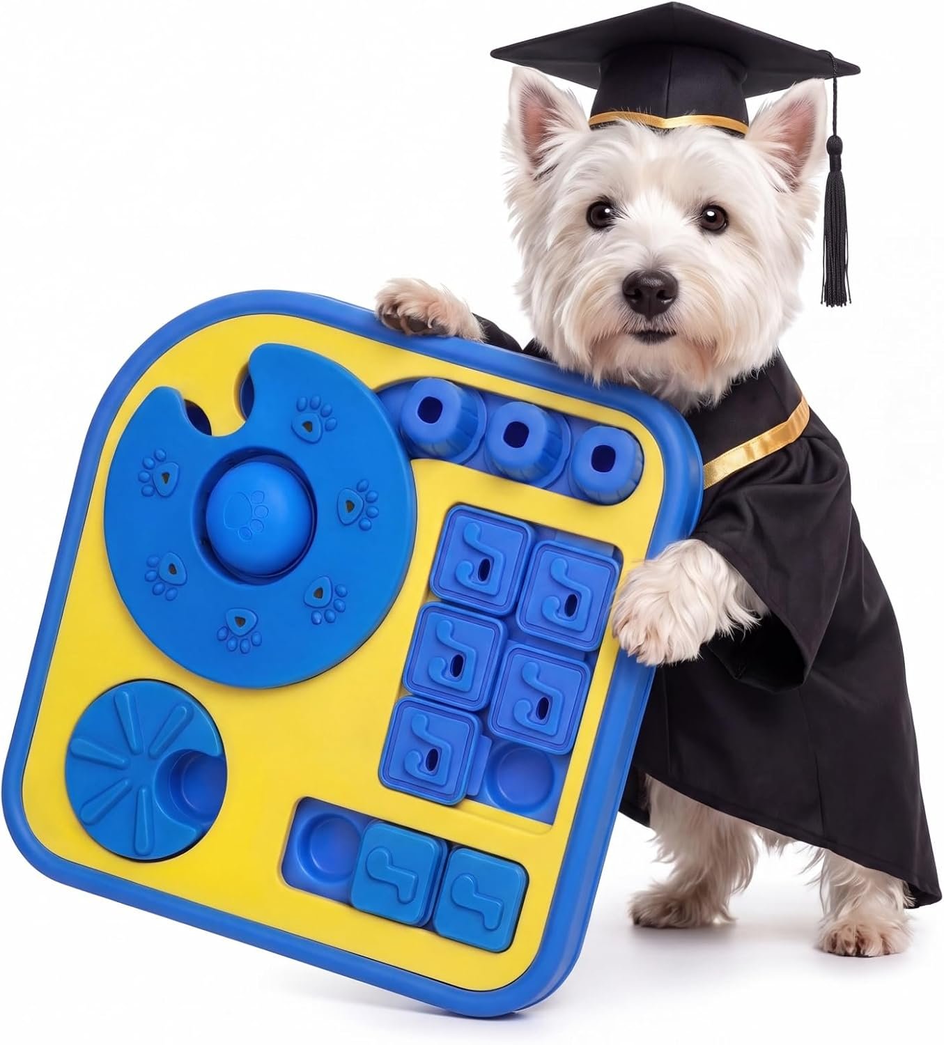 Dog Puzzle Toy, 3-Level Interactive Dog Toys with Suction Cups, Brain Stimulating Puzzle Feeder Dog for Large Medium Small Dogs, Slow Feeder