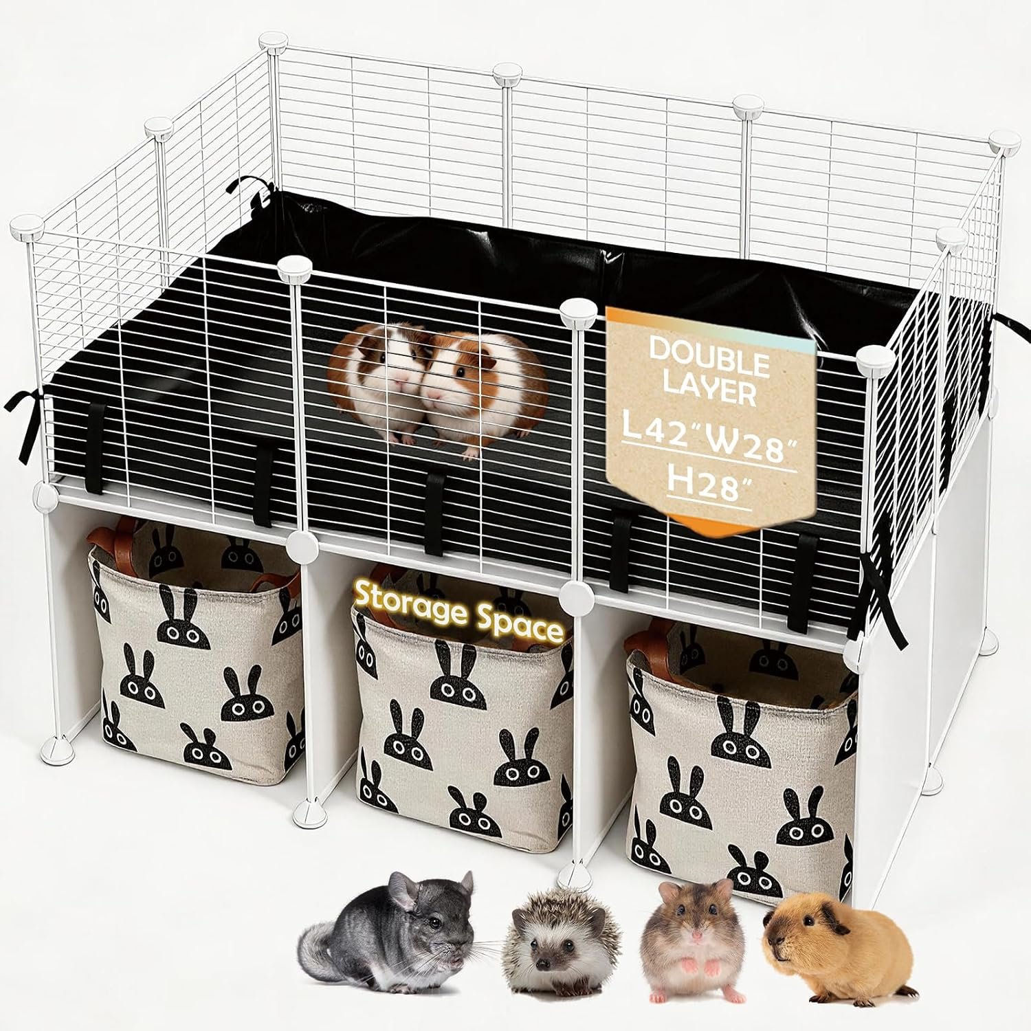 MEEXPAWS Guinea Pig Cages Small Animal Playpen Large 42″ L x 28″ W x 28″ H
