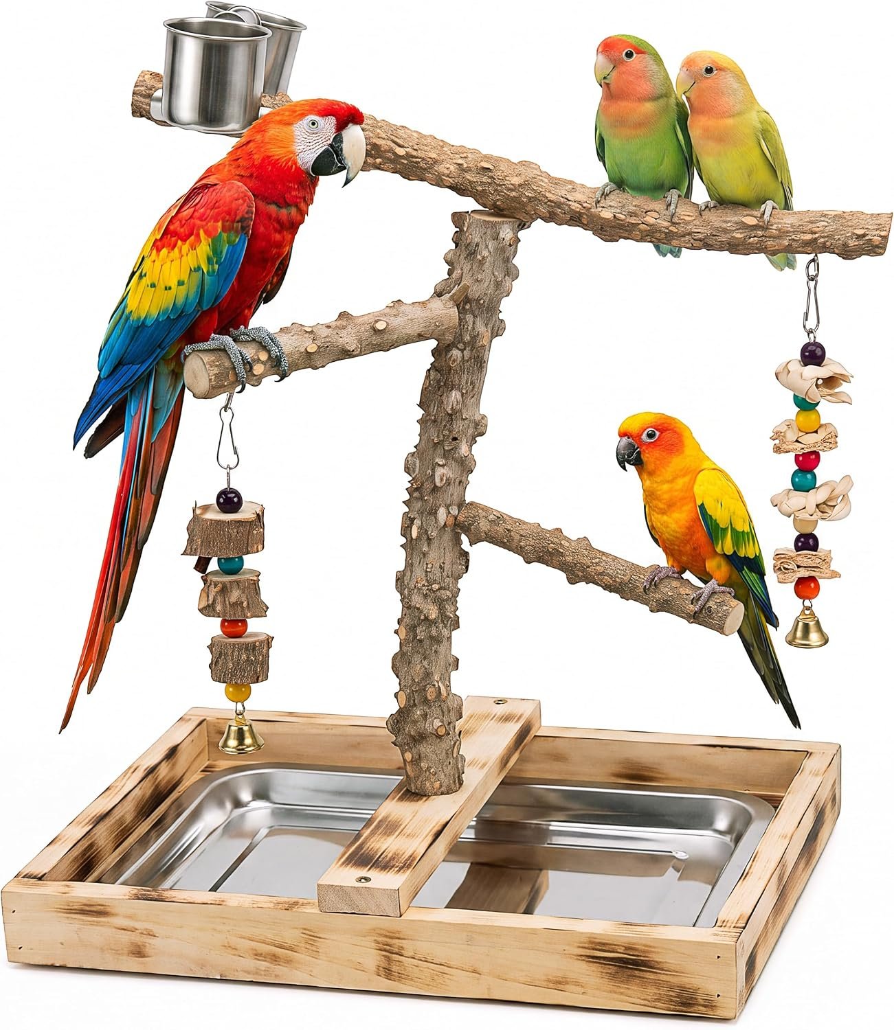 Bird Playground Perch Stand for Parakeets & Conures