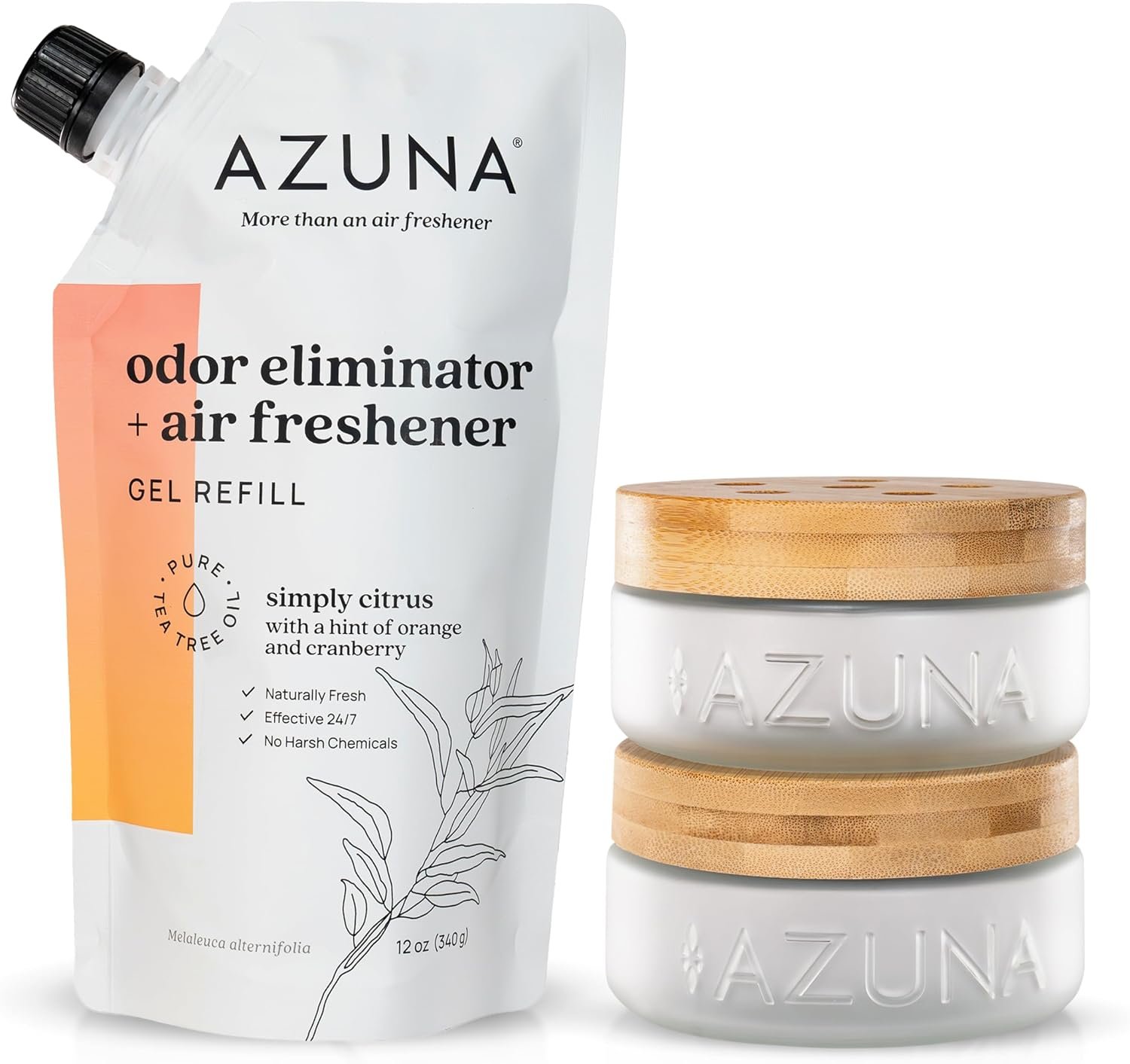 Azuna Home Odor Eliminator for Strong Odor | 2 Room Kit | Simply Citrus