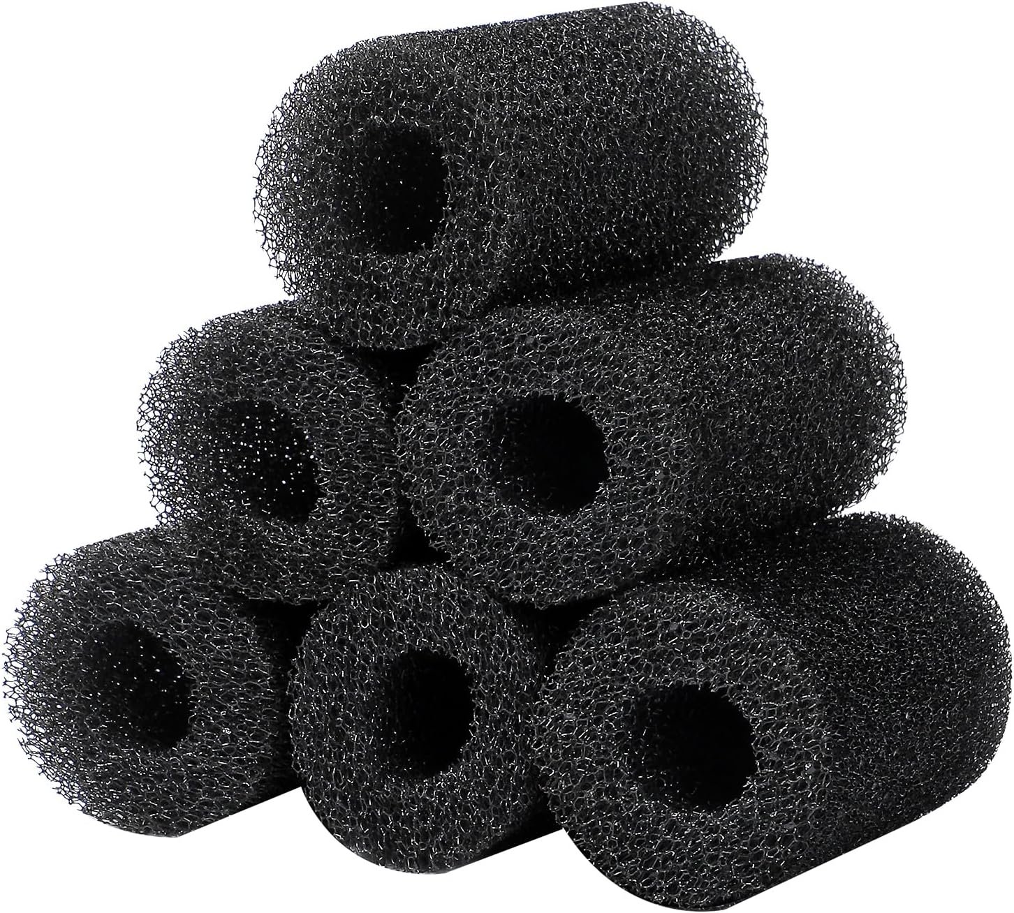 AQUANEAT 6-Pack Pre-Filter Sponge for Aquarium Shrimp Fry Fish Tank Filter 1” Intake, Replacement Foam Cover