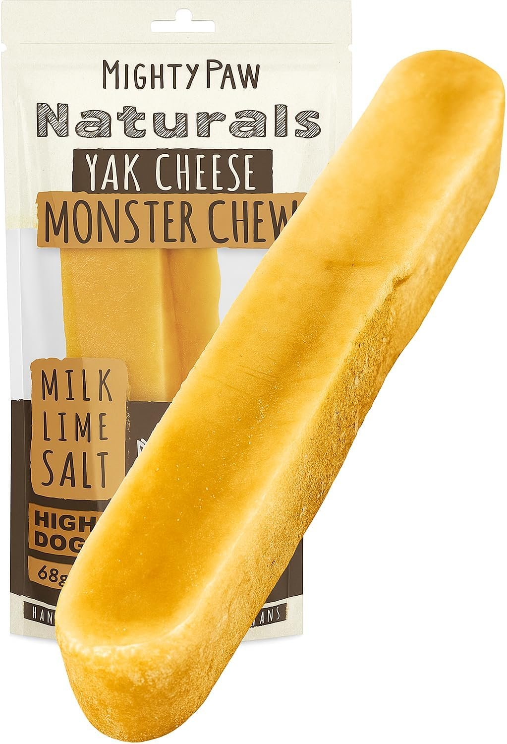 Mighty Paw Yak Chews, Long Lasting Hard Chew for Large Dogs, 4 Pack
