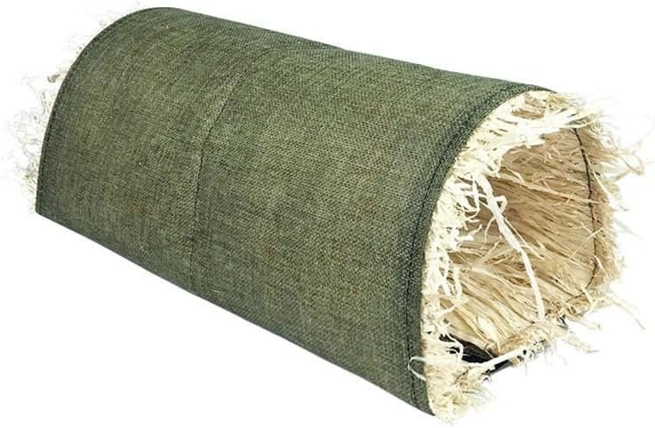 [2 Pack] Natural Woven Grass Hamster Tunnel Hideaway – Edible Small Pet Enclosed Passage – Chewable Grass Hideout for Guinea Pigs, Chinchillas, Rats, and Rabbits – Enrichment Set