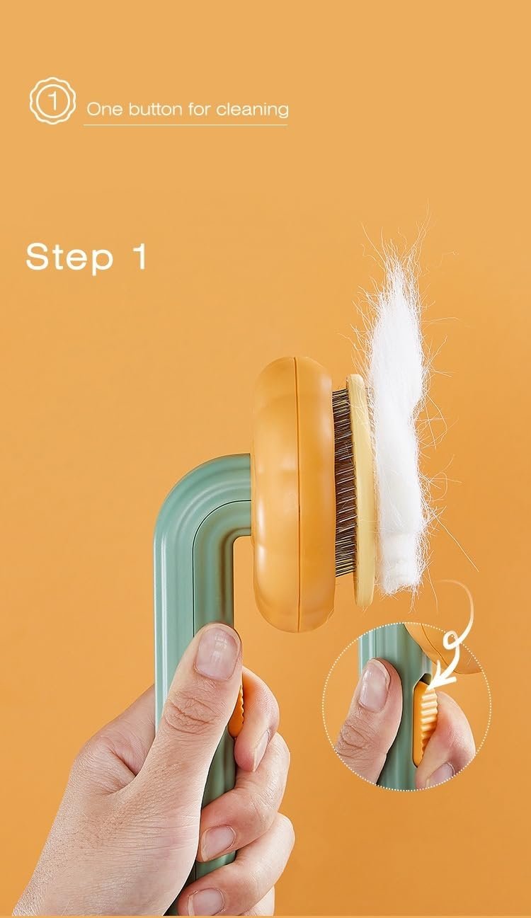 Self Cleaning Slicker Dog Brush for Shedding, Pet Grooming Tool with Stainless Steel Bristles for Dogs & Cats