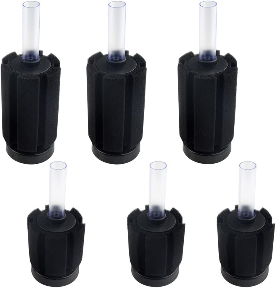 WMYCONGCONG 6 PCS Aquarium Sponge Filter Fish Tank Aquarium Soft Biochemical Sponge Filter for 10-20 Gallon Breeding Fry Betta Shrimp Fish Tank