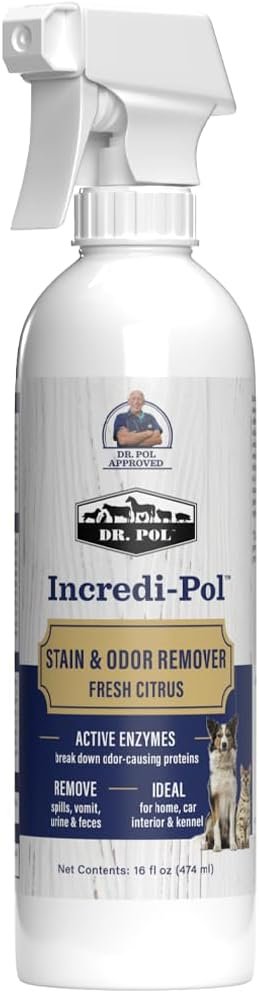 Dr. Pol Pet Stain & Odor Remover, Urine & Dirt Spray, Fresh Citrus, 16 oz