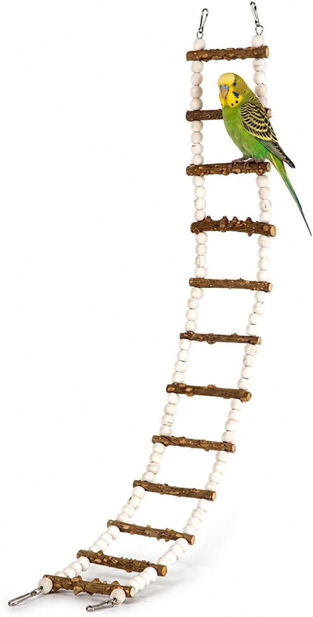 Natural Bird Ladder, Chew-Resistant Parrot Cage Accessory, 30in (76cm)
