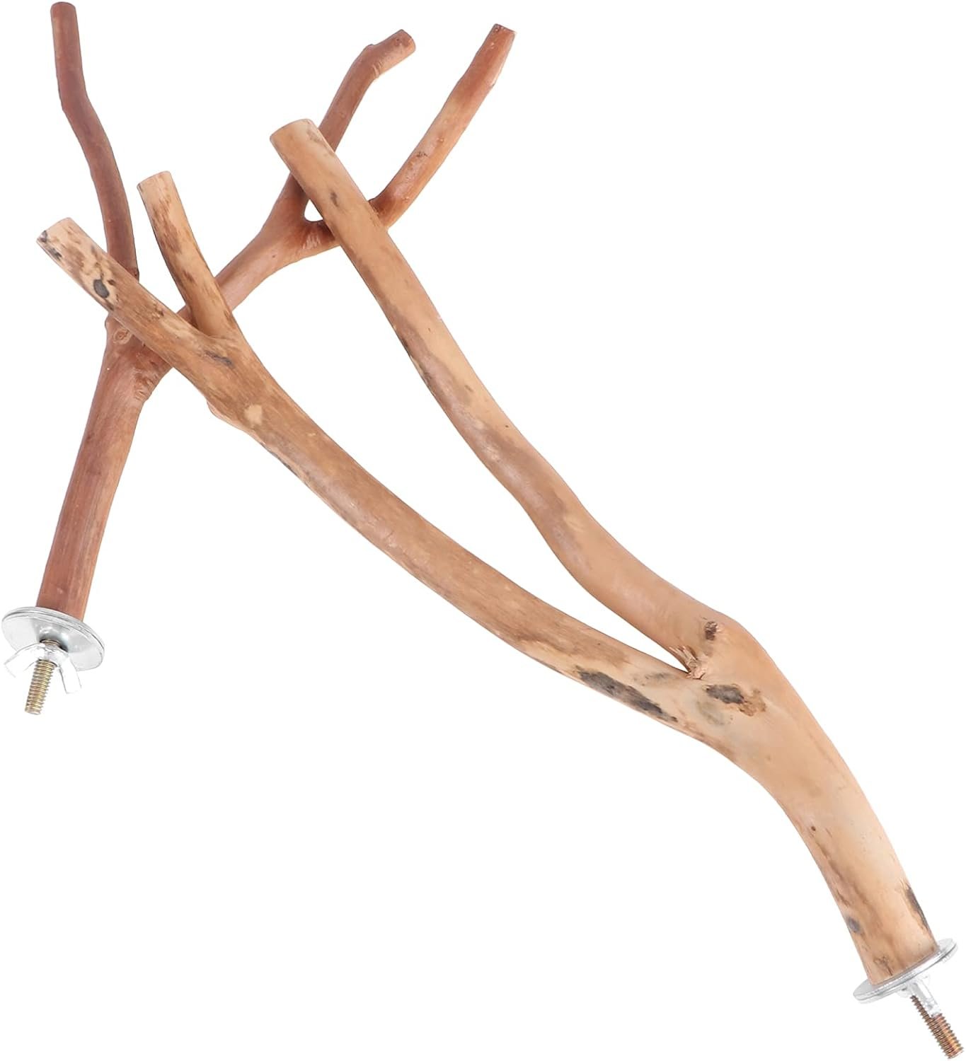TEHAUX 2 Pack Natural Wood Bird Perches for Cage, Parrot Branch Perch