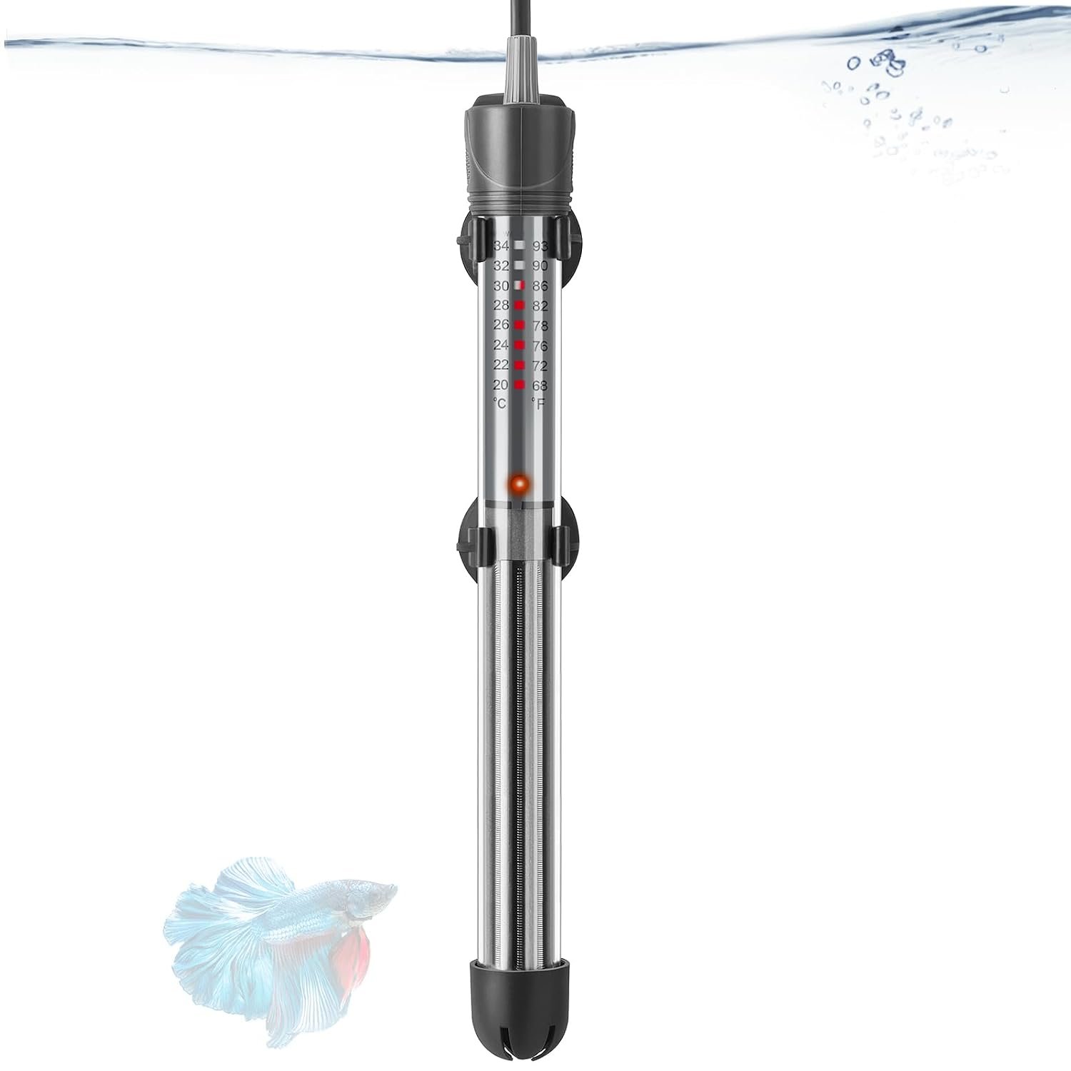 HITOP 300W Adjustable Aquarium Heater, Submersible Fish Tank Heater Thermostat with Suction Cups for 45-65Gal
