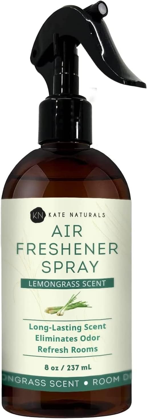 Kate Naturals Lemongrass Air Freshener Spray for Home, 8 fl oz