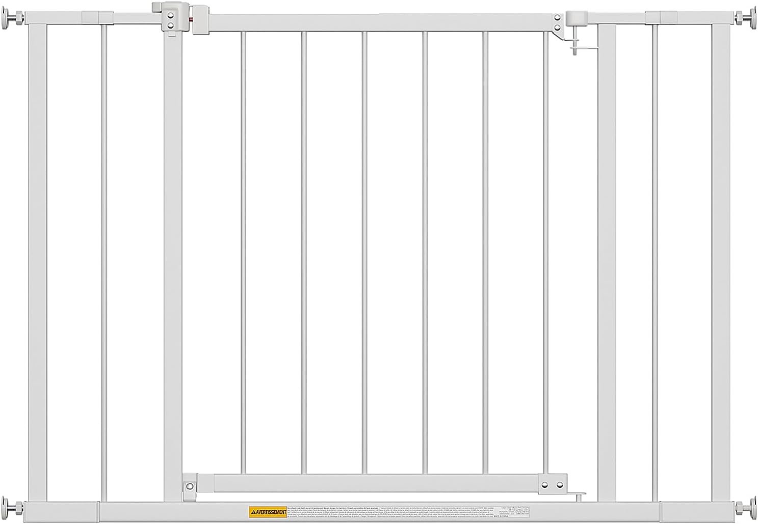 FDW 30″ Tall Pressure Mount Dog Gate, 28.3″-39.7″ Wide Auto Close Pet Safety Gate No Drill Extra Wide Pet Gate Adjustable Dog Gates Metal Gates for Stairs Doorway Kitchen Hallway Entry, White