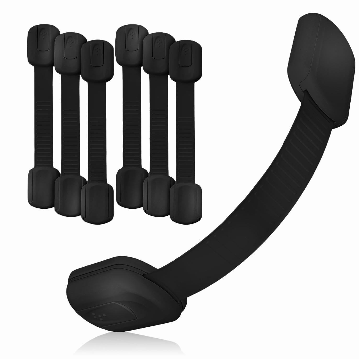 Baby Proof Me Child Safety Cabinet Latch, RV Fridge Lock, Black, 6-Count