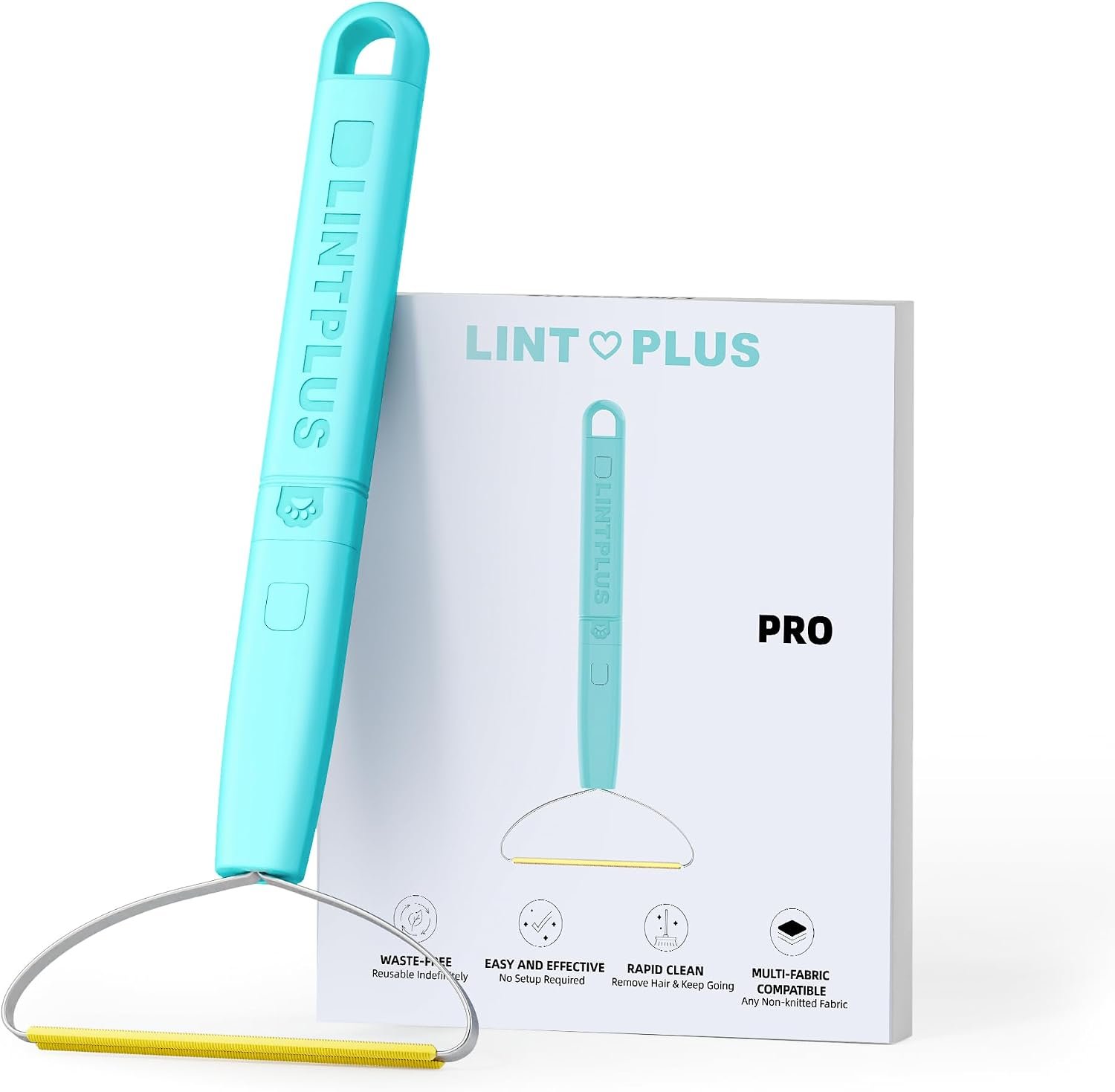 Pro Plus Adjustable-Length LINTPLUS Pet Hair Remover – Compact & Extended Handle Modes, Safe for Furniture, Cars, Carpets & Delicate Fabrics