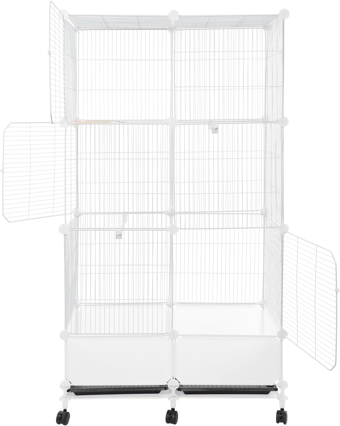54Inch Extra Large Bird Cage with Rolling Stand Metal Parrot Cage with Open Play Top Perch Stand for Conures Lovebirds Cockatiels Finches(White Rectangle)