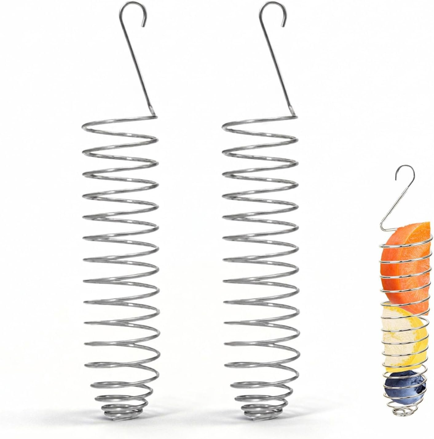 2 Pack Small Bird Millet Spray Holder & Snack Feeder – Hanging Parrot Treat Stand with Cuttlebone & Mineral Block for Beak Exercise, Metal Cage Accessories for Small Parrots & Parakeets Gifts