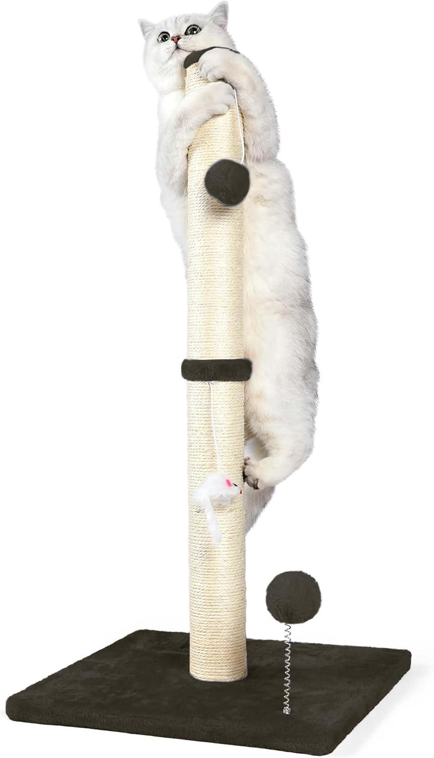 ANWA 32″ Tall Sisal Cat Scratching Posts Tree for Indoor Cats Adults, Brown