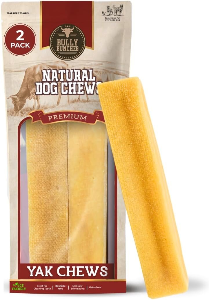 Bully Bunches Medium Authentic Yak Cheese Himalayan Chews for Medium & Small Dogs – All Natural Dog Treat Dental Chews, Made with Real Yak Milk – Lactose & Rawhide Free (2 Pk)