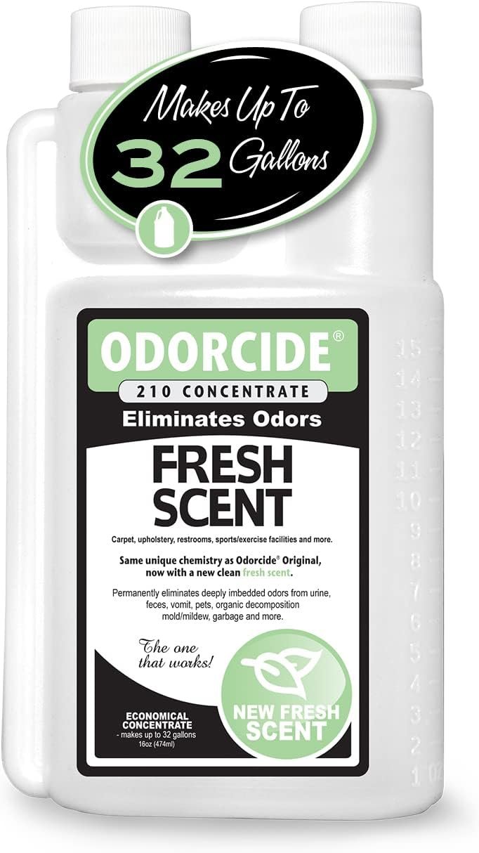 Odorcide Odor Eliminator Concentrate: Odor Eliminator for Strong Odor on Carpets, Hardwood & More – Smoke, Sweat & Pet Odor Eliminator for Home w/Non-Enzymatic Formula – Fresh Scent – 16 oz