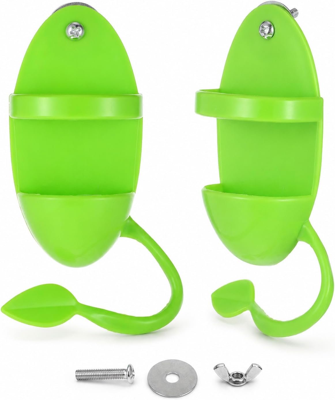 2 Pcs Cuttlebone Holder for Bird Cage, Plastic Birds Food Holder Cuddle Bones for Birds, Bird Feeding Rack Bowl Stand for Parakeets, Cockatiels, Budgies, Finches (Green)