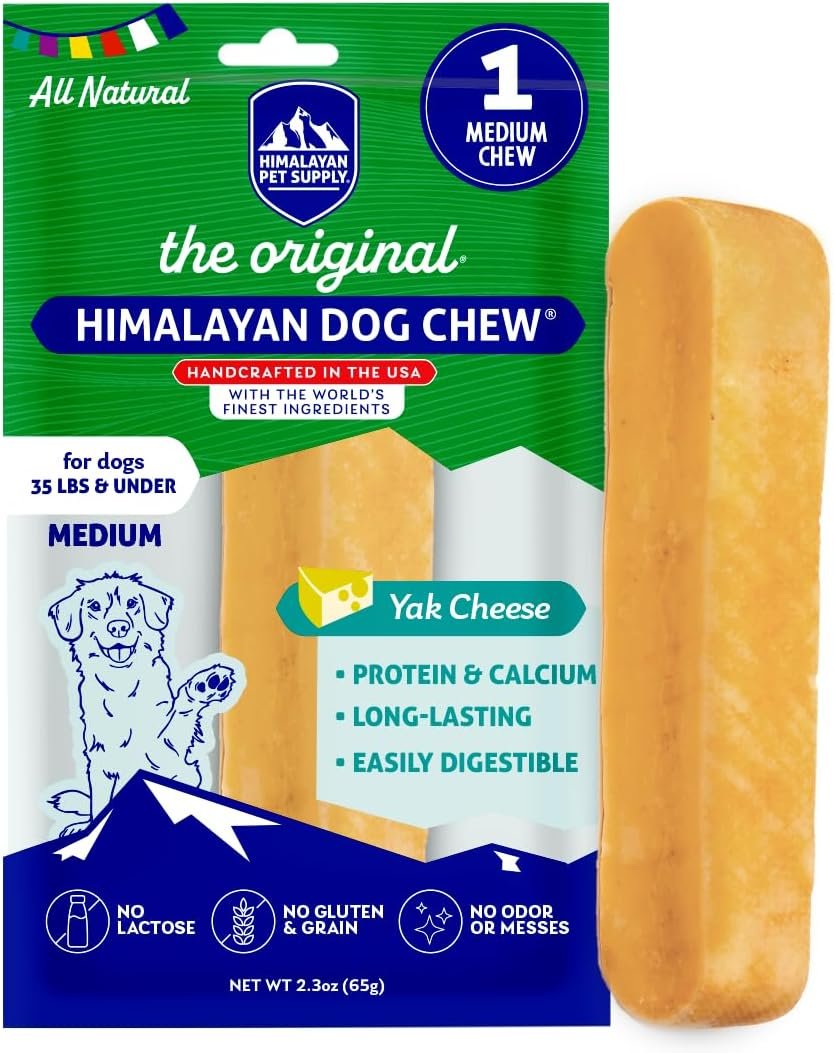 Himalayan Dog Chew, The Original Yak Cheese Dog Chews, 1 Medium Yak Chew