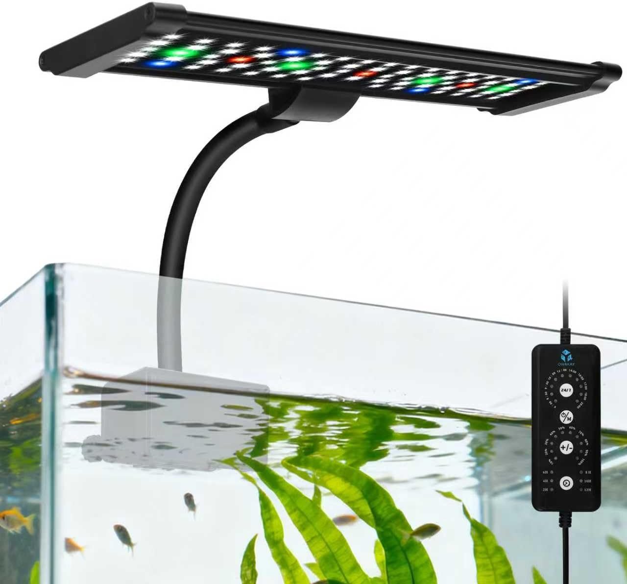 Aquarium Fish Tank LED Light – 18W Clip on Plants Lamp with Timer DIY Mode