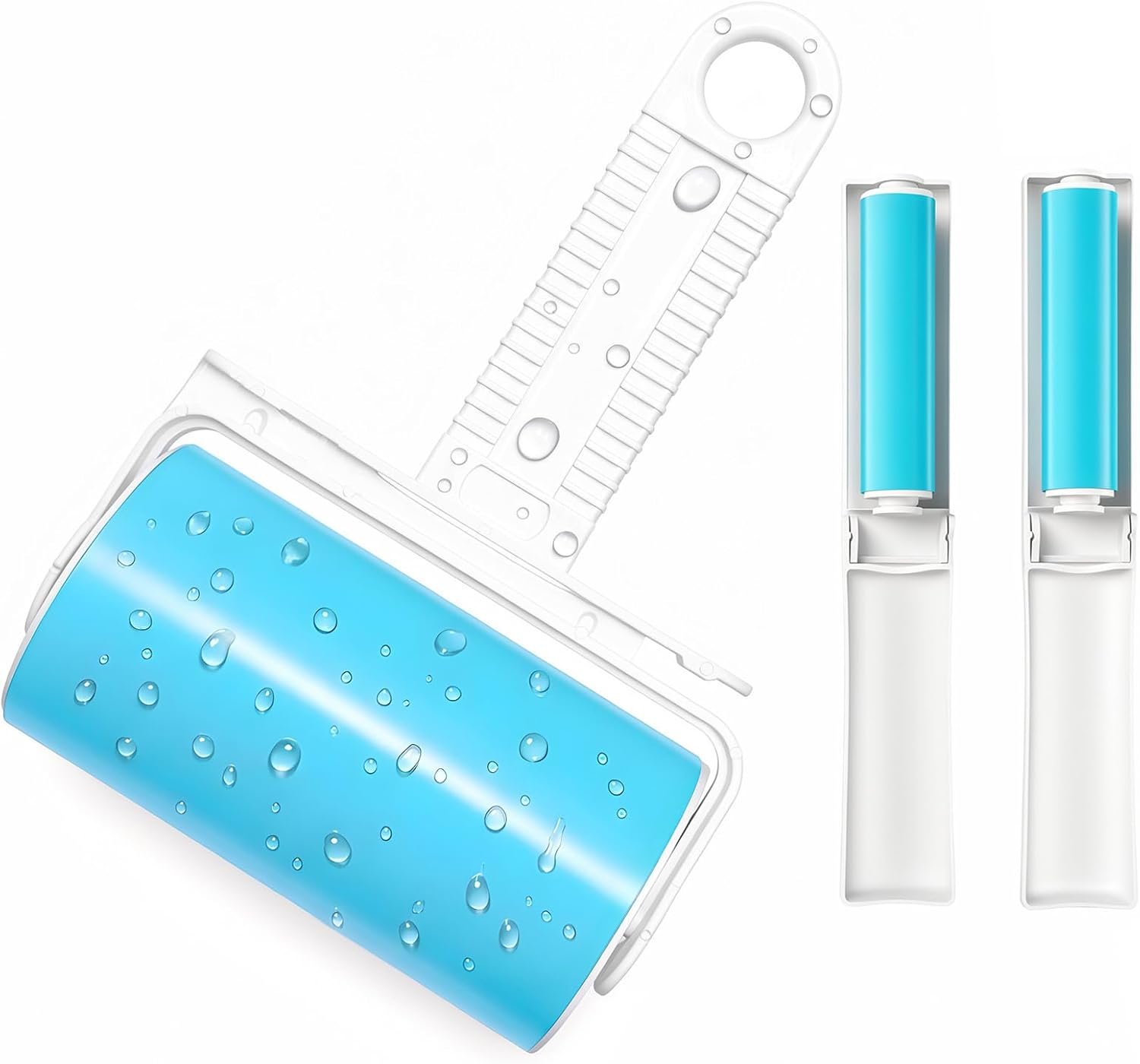 NUOBUT Reusable Sticky Lint Roller 3 Pack, Large & 2 Mini for Pet Hair