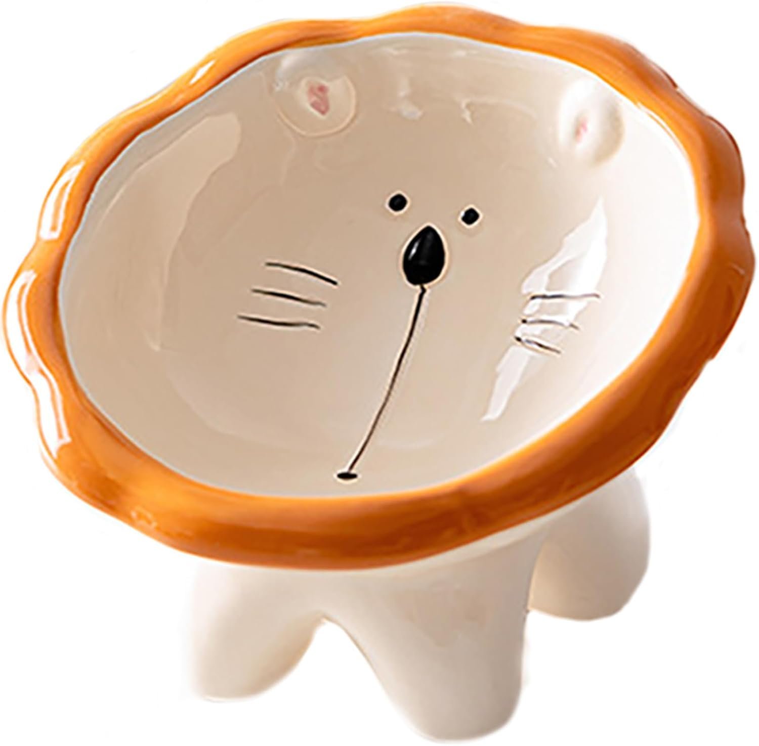 Cat Bowl Elevated Cat Bowls Whisker Friendly Cute Ceramic Tilted Food Bowls for Indoor Cats 6 Inch Wide 15° Raised Kitten Supplies Dishwasher and Microwave Safe Pink Cats Water Bowl