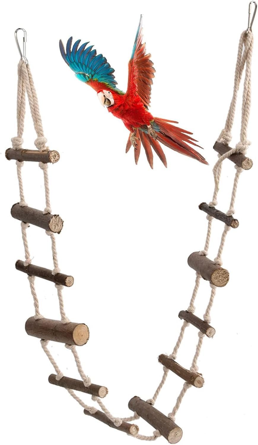 39.4in Rope Ladder Bird Ladder Wooden Bird Bridge Hamster Bridge