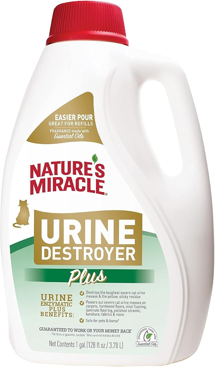 Nature’s Miracle Cat Urine Destroyer Plus, Enzymatic Cleaner, 1 gal