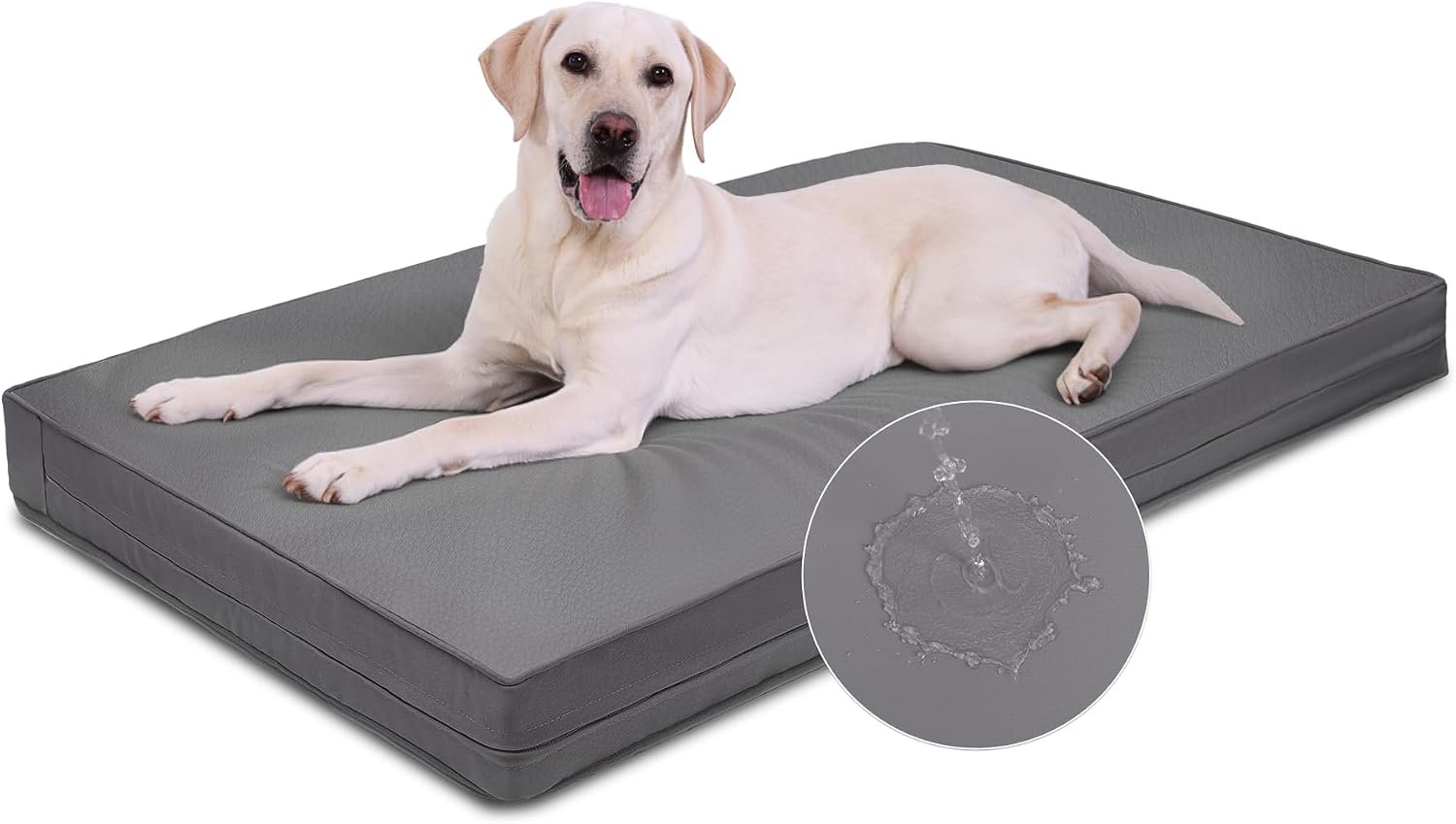 Waterproof XL Dog Bed Outdoor Large Crate Pad 42″ Washable Leather Wipeable
