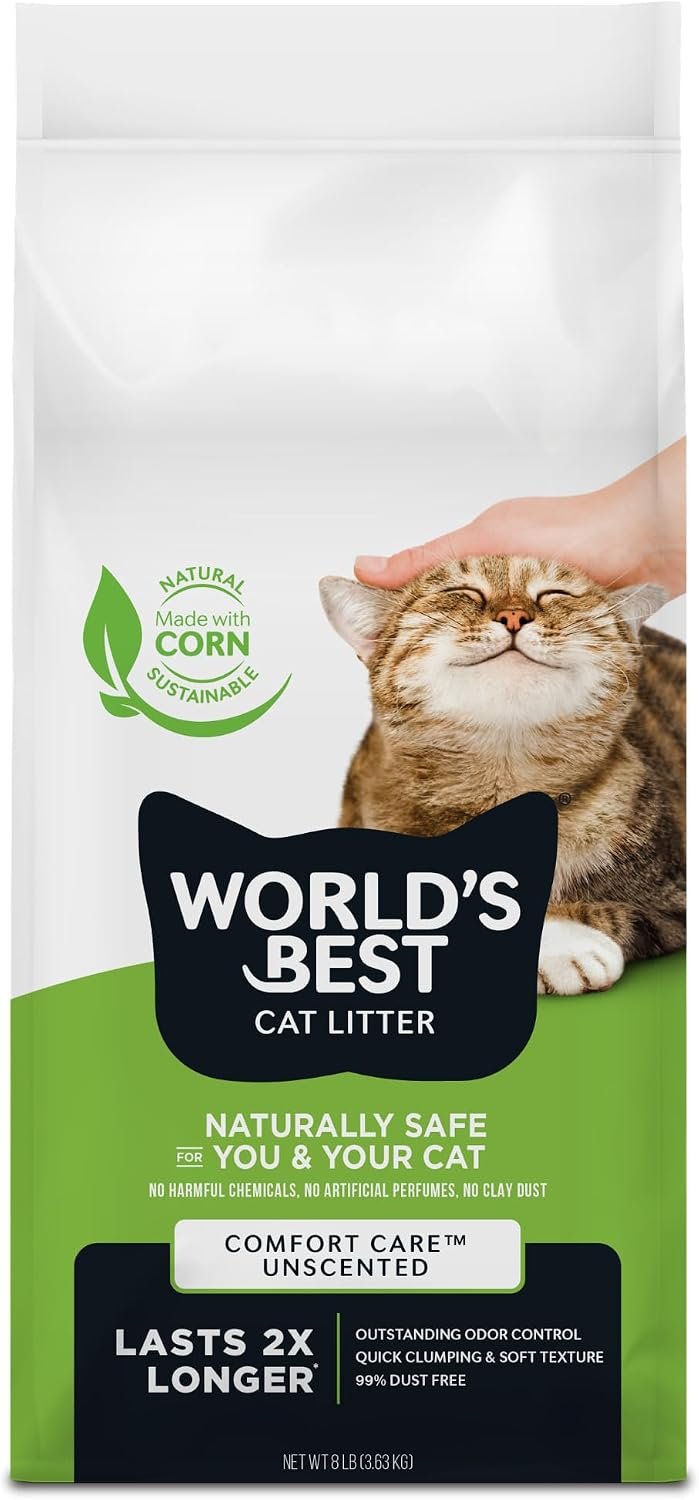 World’s Best Cat Litter, Comfort Care, Unscented, Odor Control, 8 lb Bag