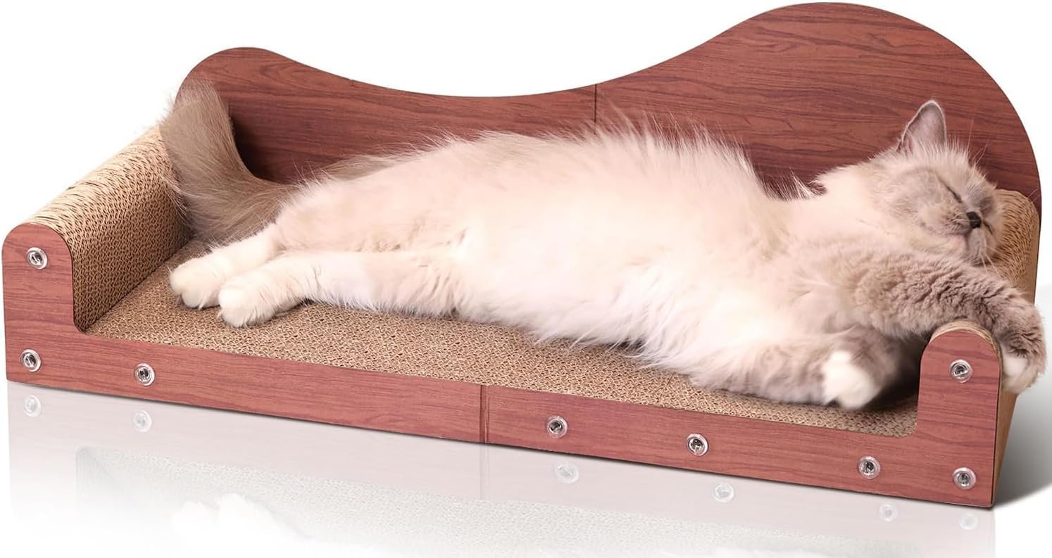 ComSaf Cat Scratcher Bed 26.4 in, Large Cardboard Cat Scratching Board