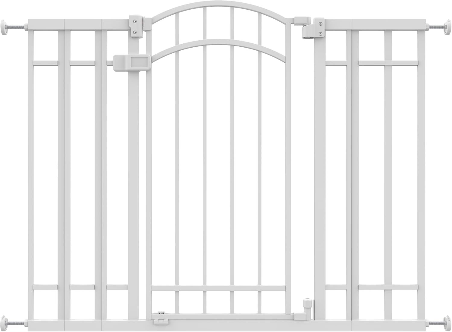 Ingenuity Decorative Extra Tall Baby Gate & Dog Gate, 28.5″-48″ Wide, 36″ Tall, Hardware or Pressure Mounted, Install on Top or Bottom of Stairs, Banister, or Doorway – White