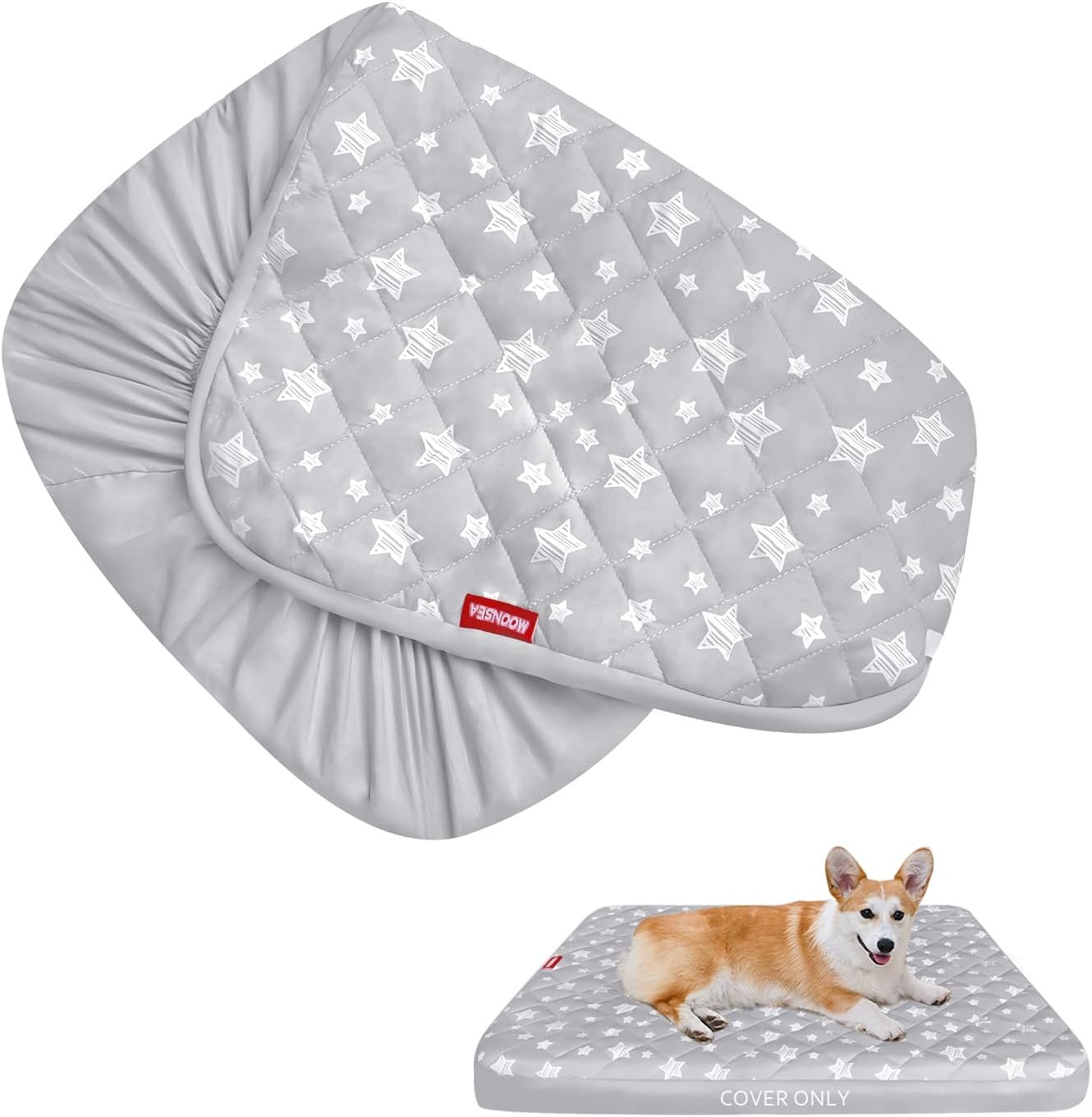 Waterproof Dog Bed Covers Replacement Lovely Grey Star Print, 30×20 Inches