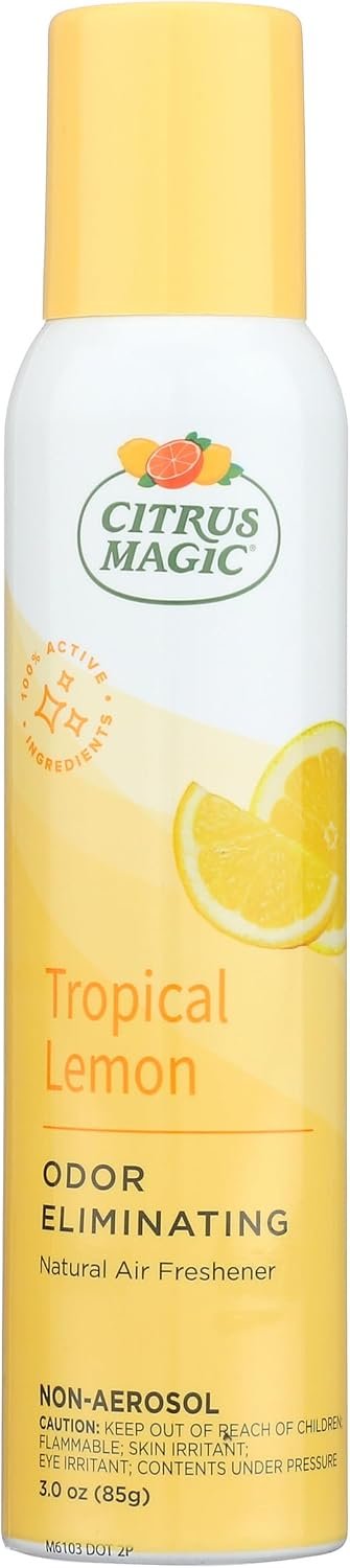 Citrus Magic Natural Odor Eliminating Air Freshener Spray, Tropical Lemon, 3-Ounce