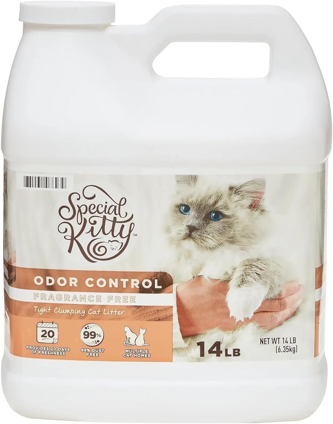 Special Kitty Scoopable Tight Clumping Cat Litter 14 lb Unscented Odor Control Formula for Multiple Cats, Long-Lasting Absorption and Easy Clean Kitty Litter for Home Pet Supplies and Cat Care