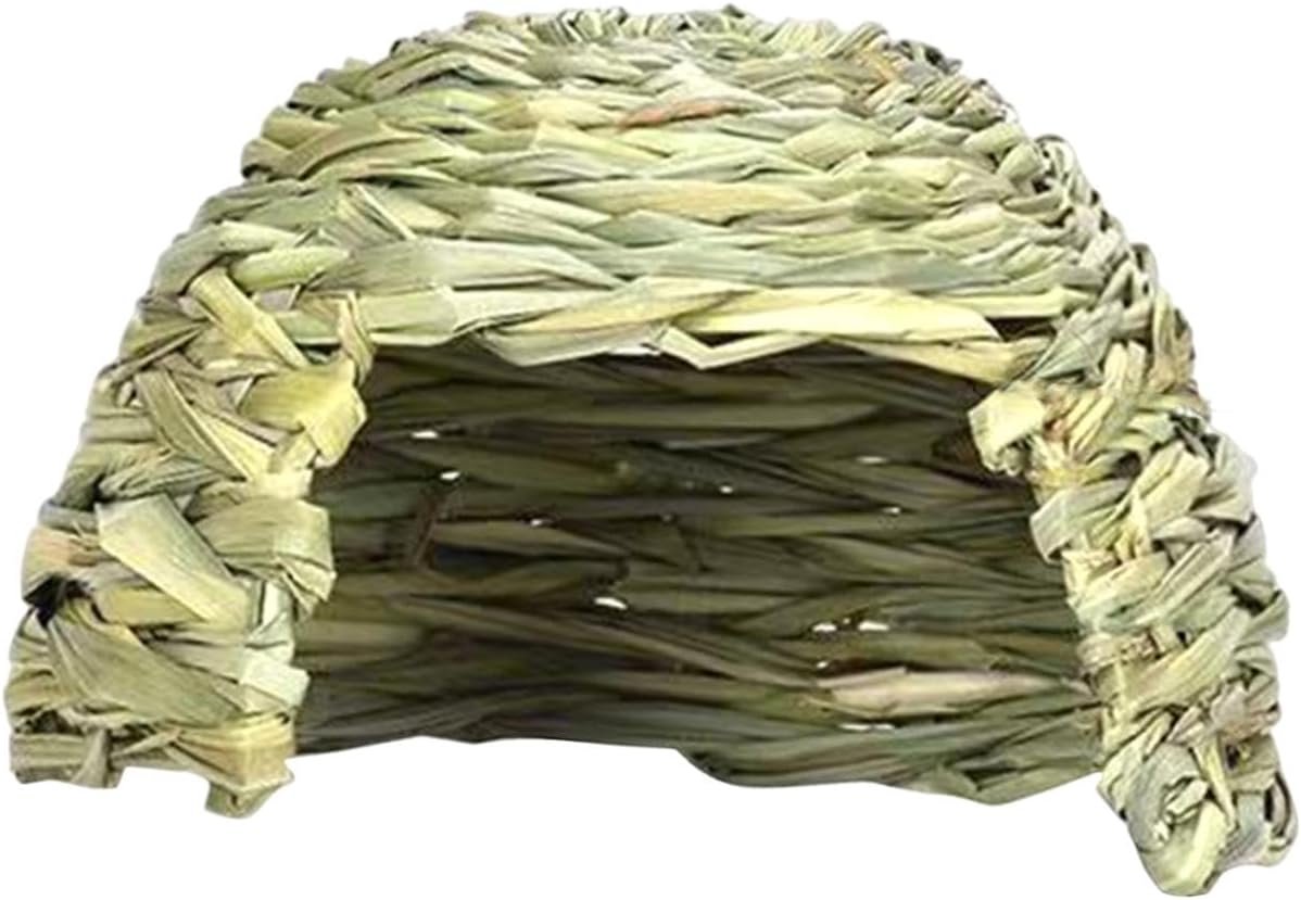 Grass Home Straw Nest Bunny Tunnel Edible Shelter Toy Suitable for Small, 21cmx14cm