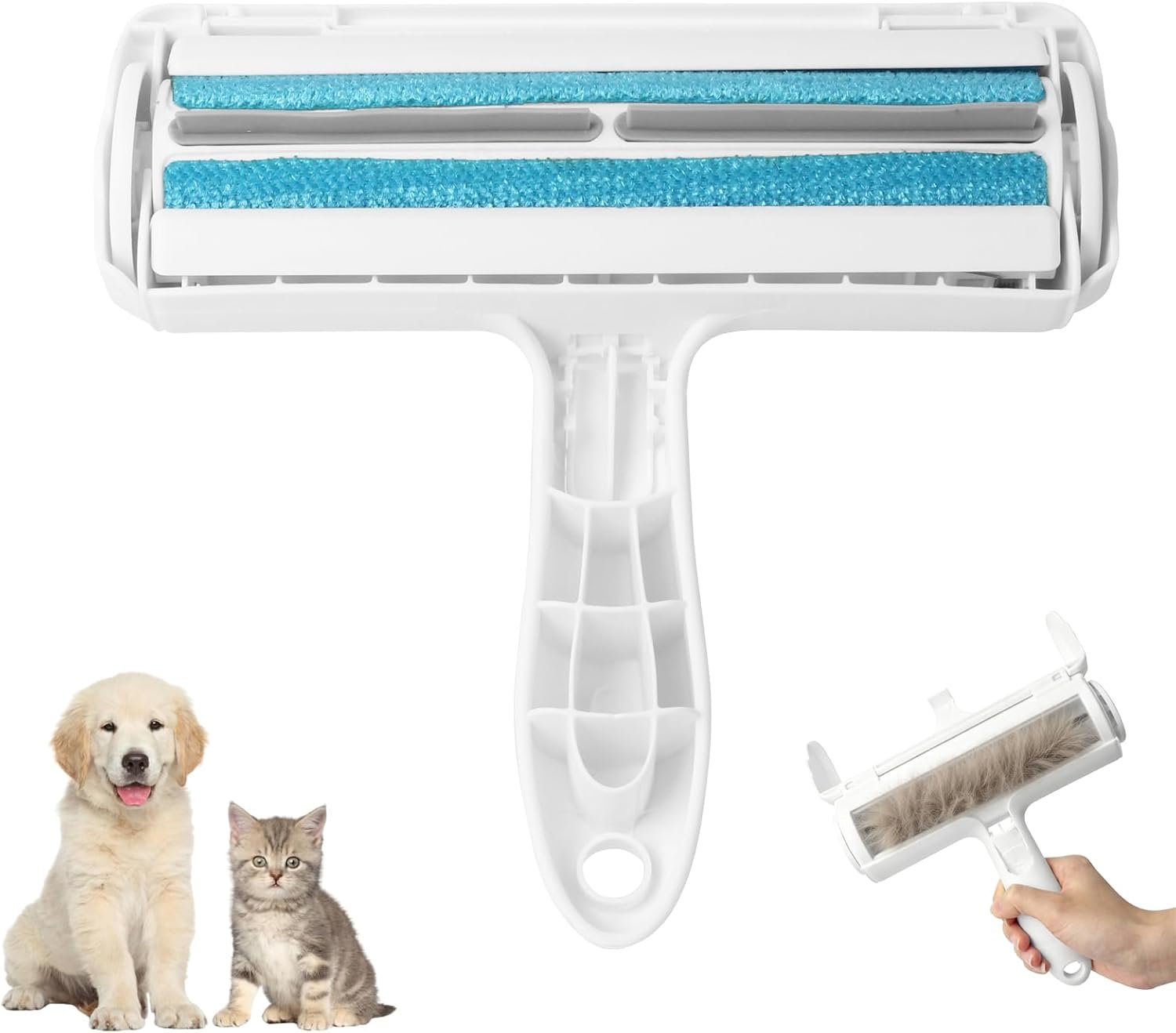 Roller Pet Hair Remover – Reusable Lint Roller for Dog & Cat Hair on Furniture, Couch, Carpet, Car & Bedding – Portable