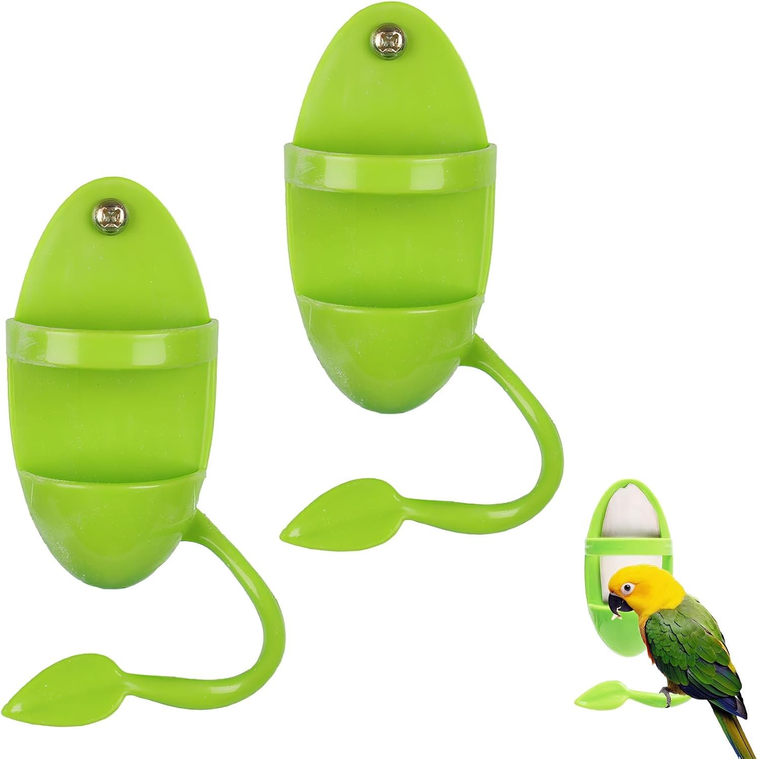 2pcs Cuttlebone Holder for Bird Cage, Plastic Food Holder for Cuttlebone for Birds, Parakeets, Cockatiels, Budgies and Finches – Cuddle Bones Feeding Rack