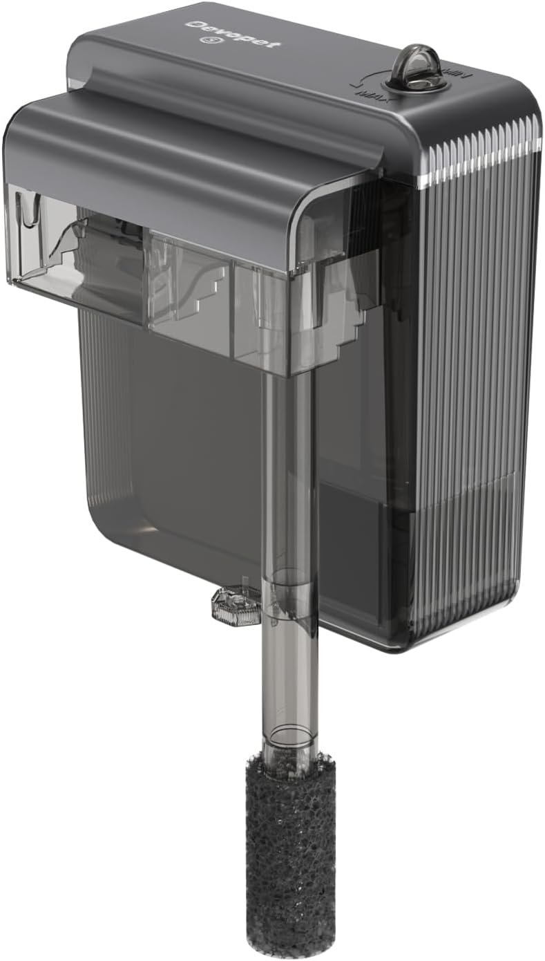 HOB Aquarium Filter, Fish Tank Filter for 5-20 Gallon Tanks, Adjustable Flow, Quiet Operation