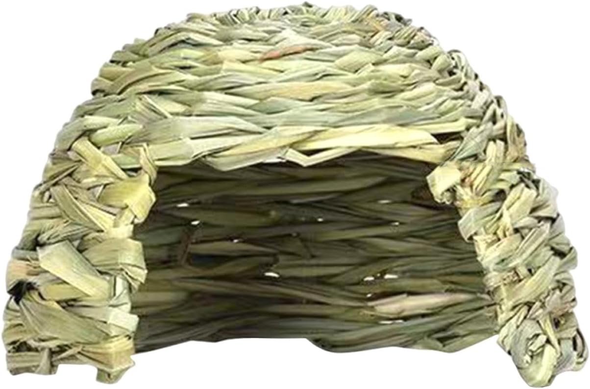 Grass Home Straw Nest Bunny Tunnel Woven Shelter Edible Toy Suitable for Rest Play Small Pet, 21cmx14cm